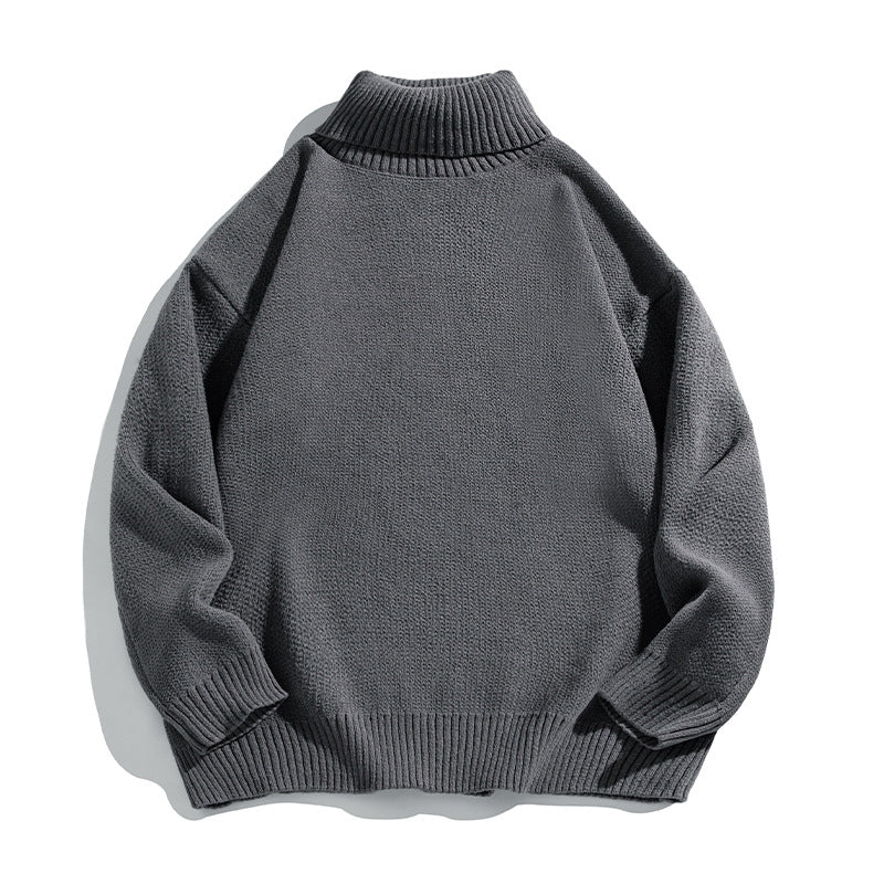 Unisex Lässiger Rollkragenpullover aus Feinstrick mit geripptem Kragen Nord Taschen