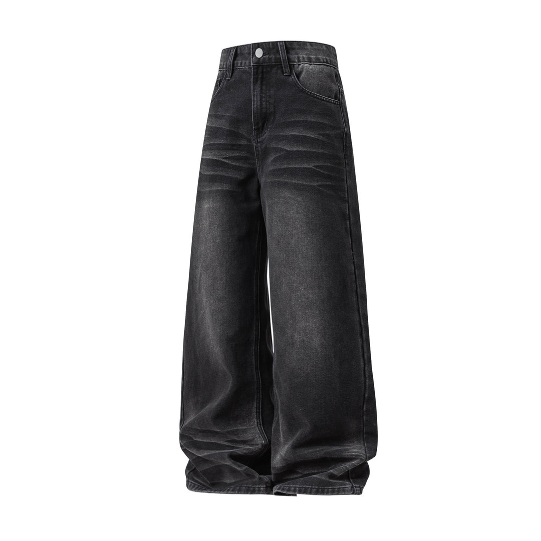 Damen Extraweite High‑Waist Denim‑Palazzohose mit ausgewaschener Vintage‑Optik Nord Taschen