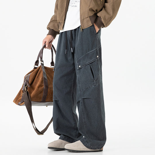 Herren Weite Utility-Cargo-Hose im Baggy‑Cut mit Tunnelzugbund und großen Klappentaschen Nord Taschen