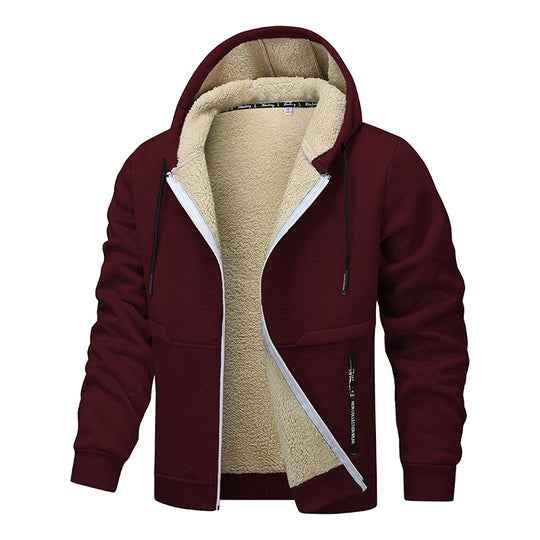 Herren Sherpa‑gefütterte Zip‑Hoodiejacke im Urban‑Casual‑Stil mit Teddyfleece‑Innenfutter Nord Taschen