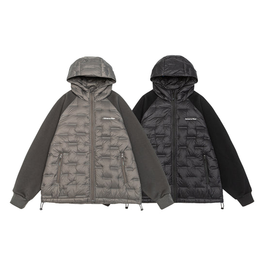 Herren Hybrid-Steppjacke mit wattierter Front, Kapuze und elastischen Ärmelabschlüssen Nord Taschen