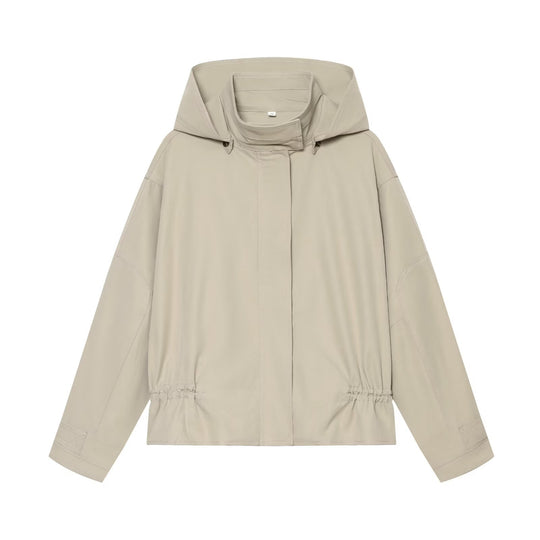 Damen Leichte Kapuzenjacke mit Tunnelzug-Taille und verdeckter Reißverschlussleiste Nord Taschen