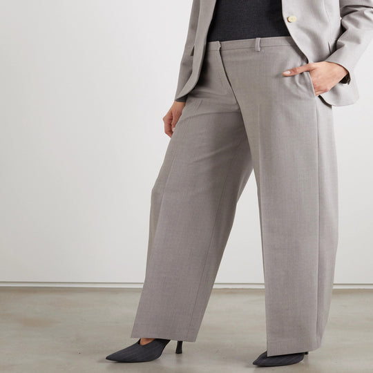 Damen Maßgeschneiderter Hosenanzug mit weitem Bein und einreihigem Blazer Nord Taschen