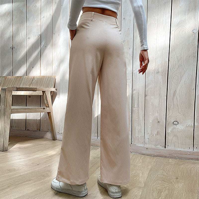 Damen Hochtaillierte Wide‑Leghose mit Bügelfalte und subtiler Anzugoptik Nord Taschen