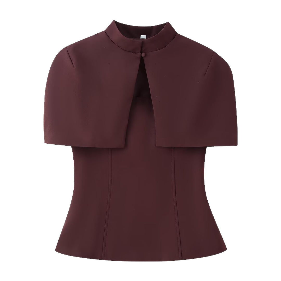 Damen Top mit Capelet-Überwurf und taillierter Peplum‑Silhouette Nord Taschen