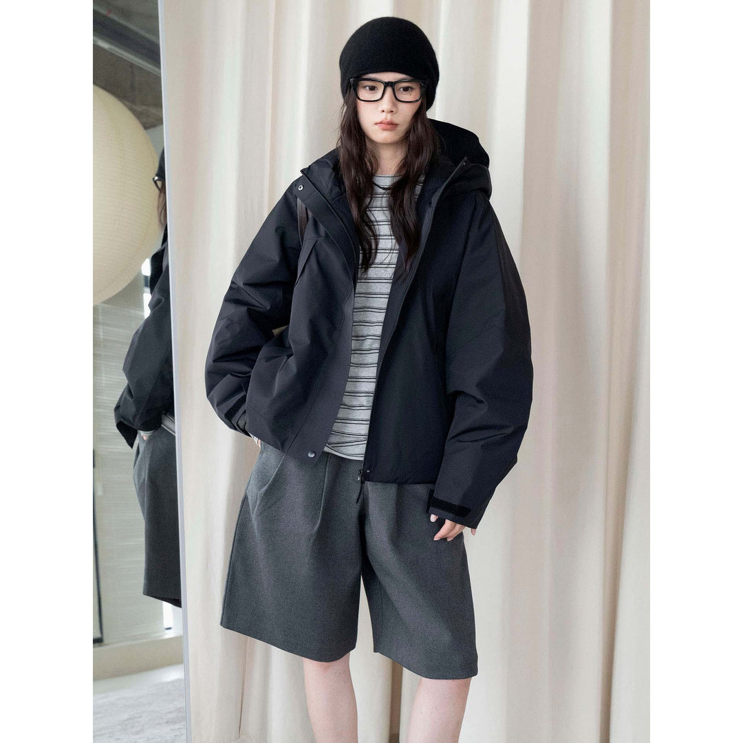 Damen Wattierte Oversize-Parka mit Kapuze und technischem Wetterschutz Nord Taschen