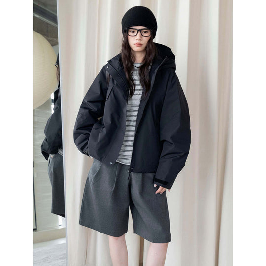 Damen Wattierte Oversize-Parka mit Kapuze und technischem Wetterschutz Nord Taschen