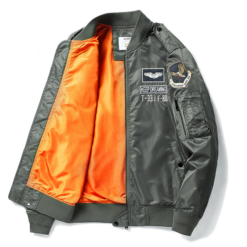Herren Bomberjacke Pilotenblouson mit gestickten Fliegerapplikationen und windabweisendem Nylon Nord Taschen