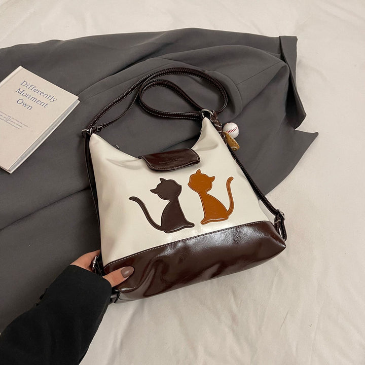 Damen Designer Umhängetasche mit verspieltem Katzenmotiv Nord Taschen