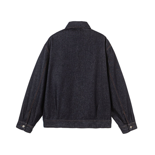 Herren Oversize Denim-Blouson mit durchgehendem Reißverschluss Nord Taschen