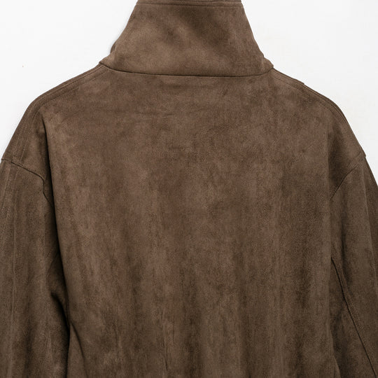 Damen Kurze Velours‑Optik Jacke mit hohem Funnelkragen, Druckknopfleiste und Bindegürtel Nord Taschen
