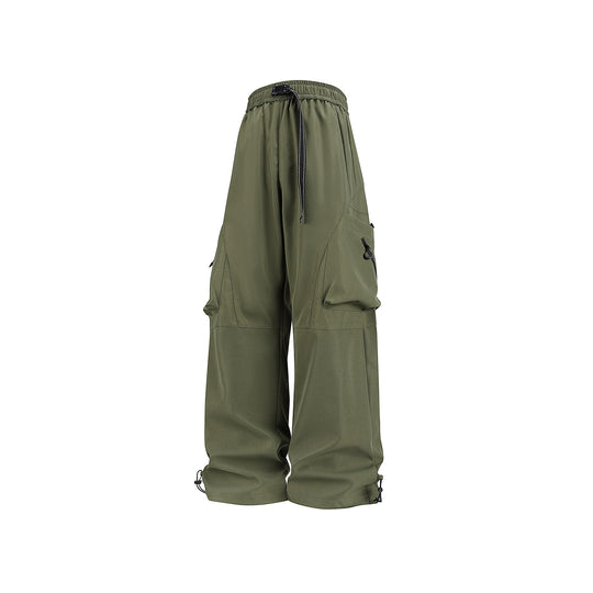 Herren Baggy-Cargo-Hose im Tech-Utility-Stil mit großvolumigen Klapptaschen, elastischem Bund und verstellbarem Kordelsaum Nord Taschen