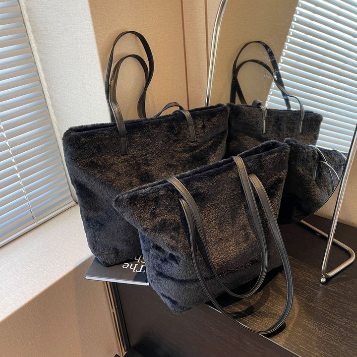 Damen elegante Henkeltasche aus kuscheligem Material Nord Taschen