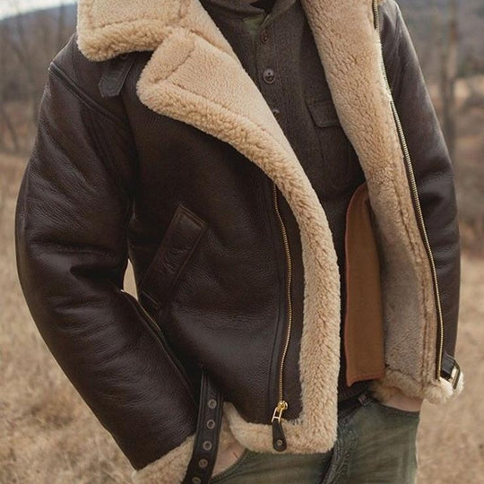 Luxus Lammfell Pilotjacke