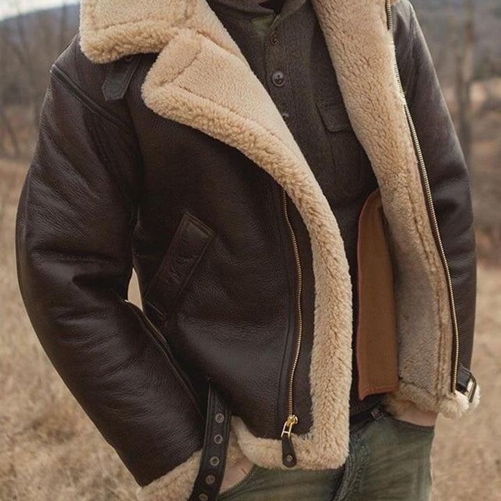 Luxus Lammfell Pilotjacke