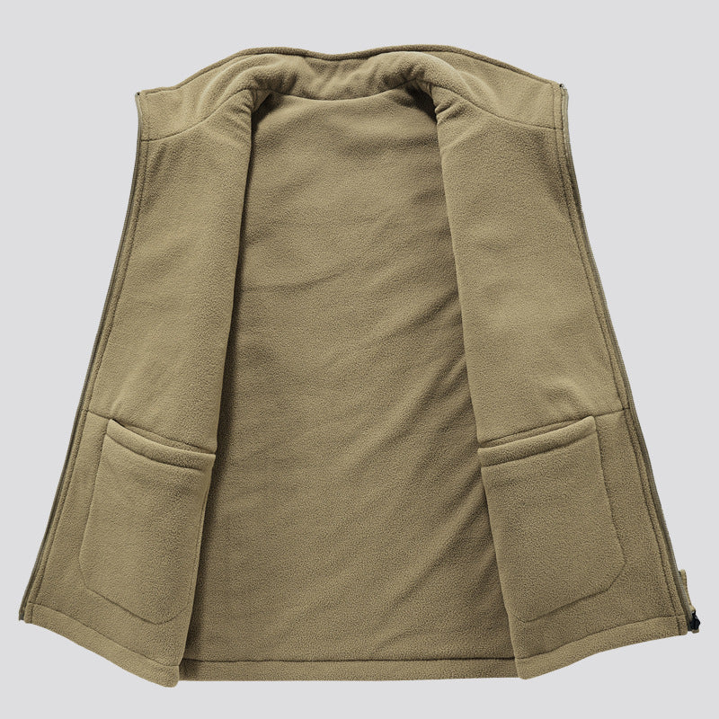 Herren Outdoor-Utilityweste mit Fleece-Innenlage, hohem Stehkragen und Frontklappentaschen Nord Taschen
