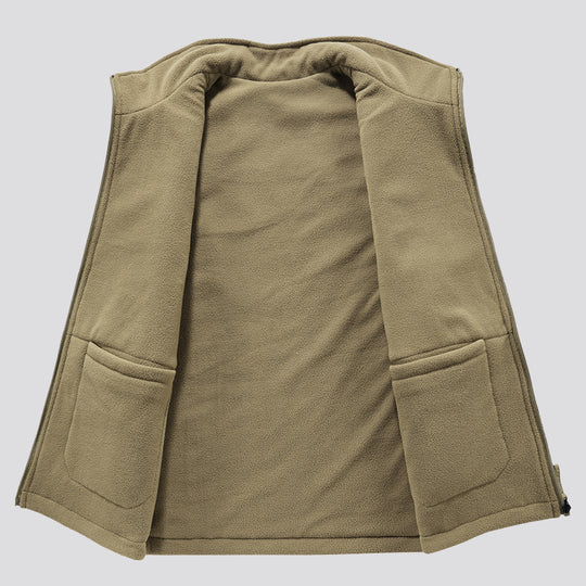 Herren Outdoor-Utilityweste mit Fleece-Innenlage, hohem Stehkragen und Frontklappentaschen Nord Taschen