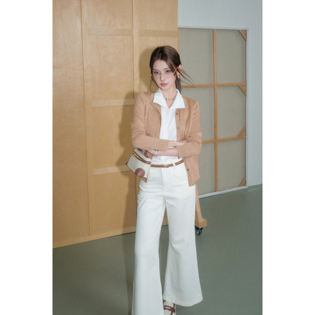 Damen Feiner Knopfcardigan aus Kaschmir-Mix mit schmaler Silhouette Nord Taschen