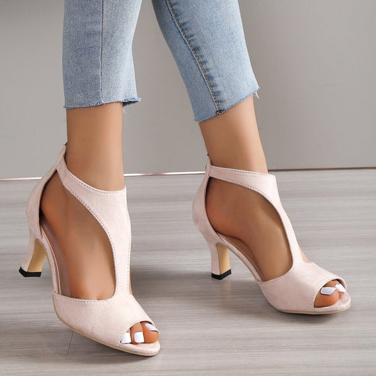 Damen Peep-Toe High Heels mit elegantem transparentem Design