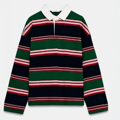 Damen Feinstrick-Poloshirt-Cardigan mit kurzem Arm und durchgehendem Reißverschluss Nord Taschen