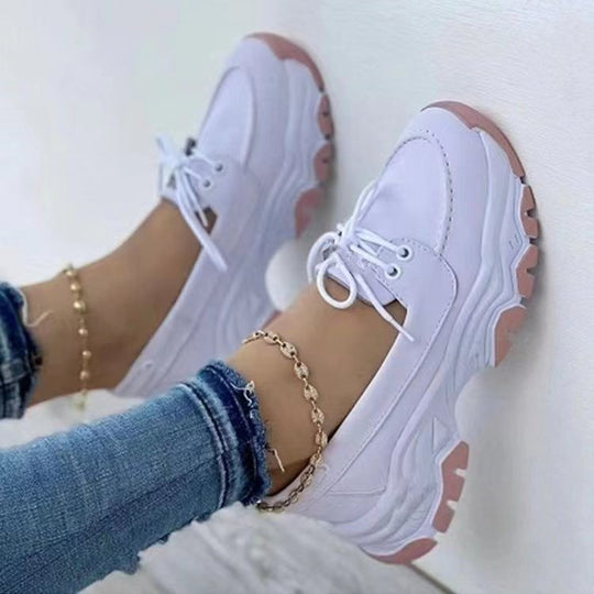 Damen  sportliche Chunky-Sneaker mit leichter Dämpfung, profilierter Wellenlaufsohle und atmungsaktivem Canvas-Obermaterial Nord Taschen