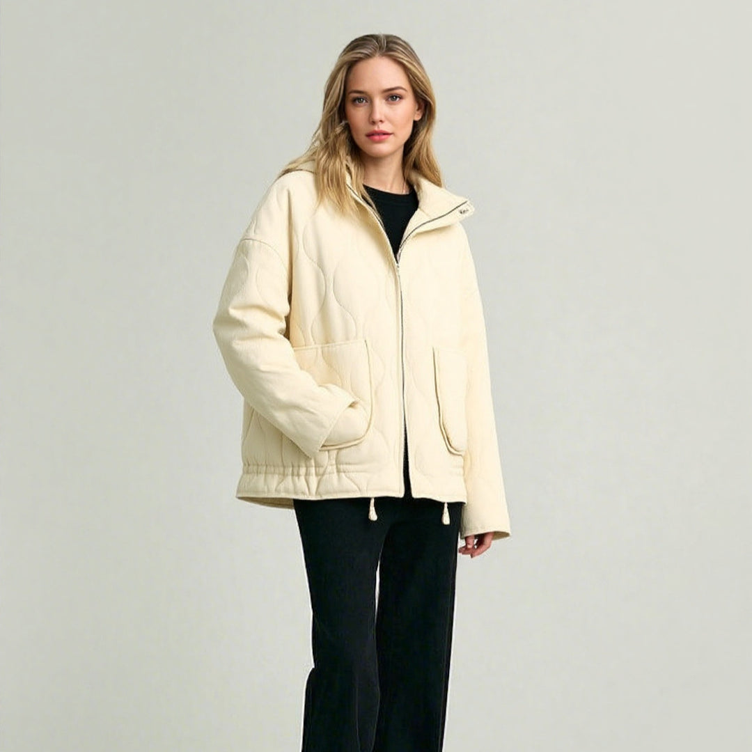 Unisex Stepp-Überjacke mit Stehkragen, aufgesetzten Taschen und Kordelzug Nord Taschen