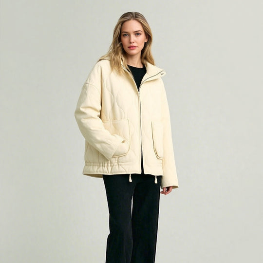 Unisex Stepp-Überjacke mit Stehkragen, aufgesetzten Taschen und Kordelzug Nord Taschen