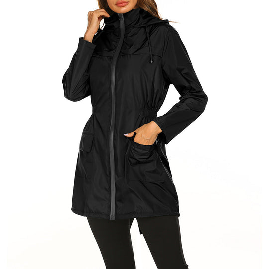 Damen praktische Freizeitjacke mit verstellbarem Bund und großen Taschen