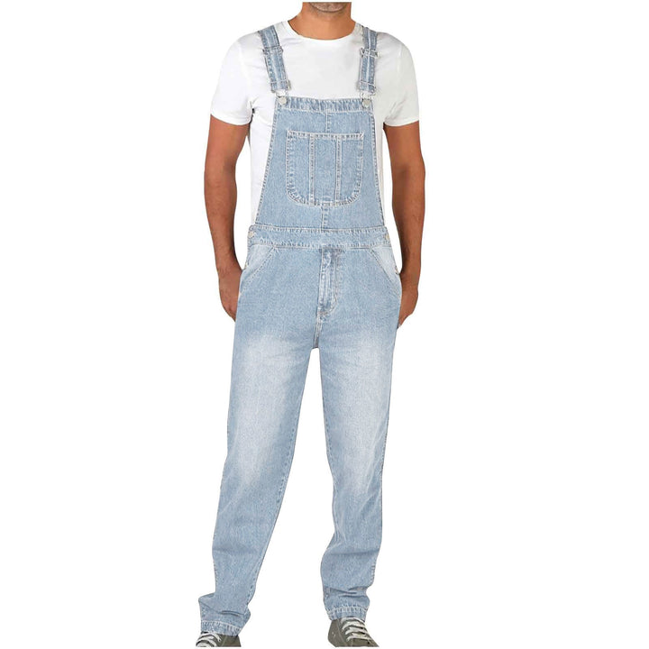 Herren Jeans Latzhose robust mit verstellbaren Trägern