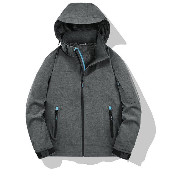 Herren Atmungsaktive Softshell-Outdoorjacke mit Kapuze, verschweißten Reißnähten und Ärmel-Tasche Nord Taschen