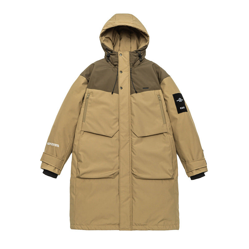 Herren Langer Thermo-Parka mit Kapuze und Verstärkten Schultern Nord Taschen