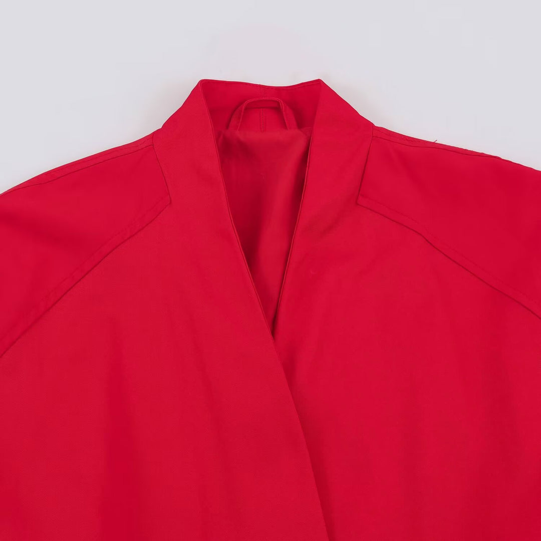 Damen leichter Kimono‑Blouson mit überschnittenen Ballonärmeln Nord Taschen