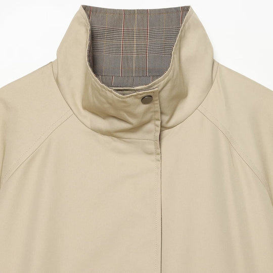 Damen Wendbare leichte Übergangsjacke mit Stehkragen, Raglanärmeln und Tunnelzugsaum Nord Taschen