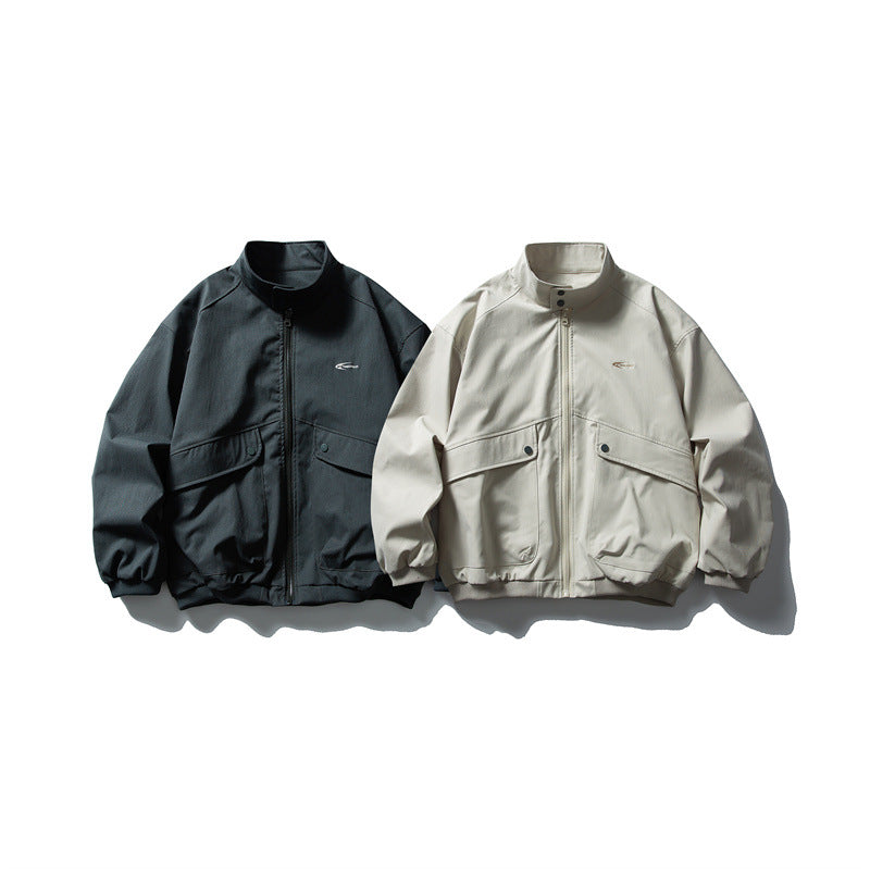 Unisex Oversize Boxy Bomberjacke mit Stehkragen und großen Pattentaschen Nord Taschen