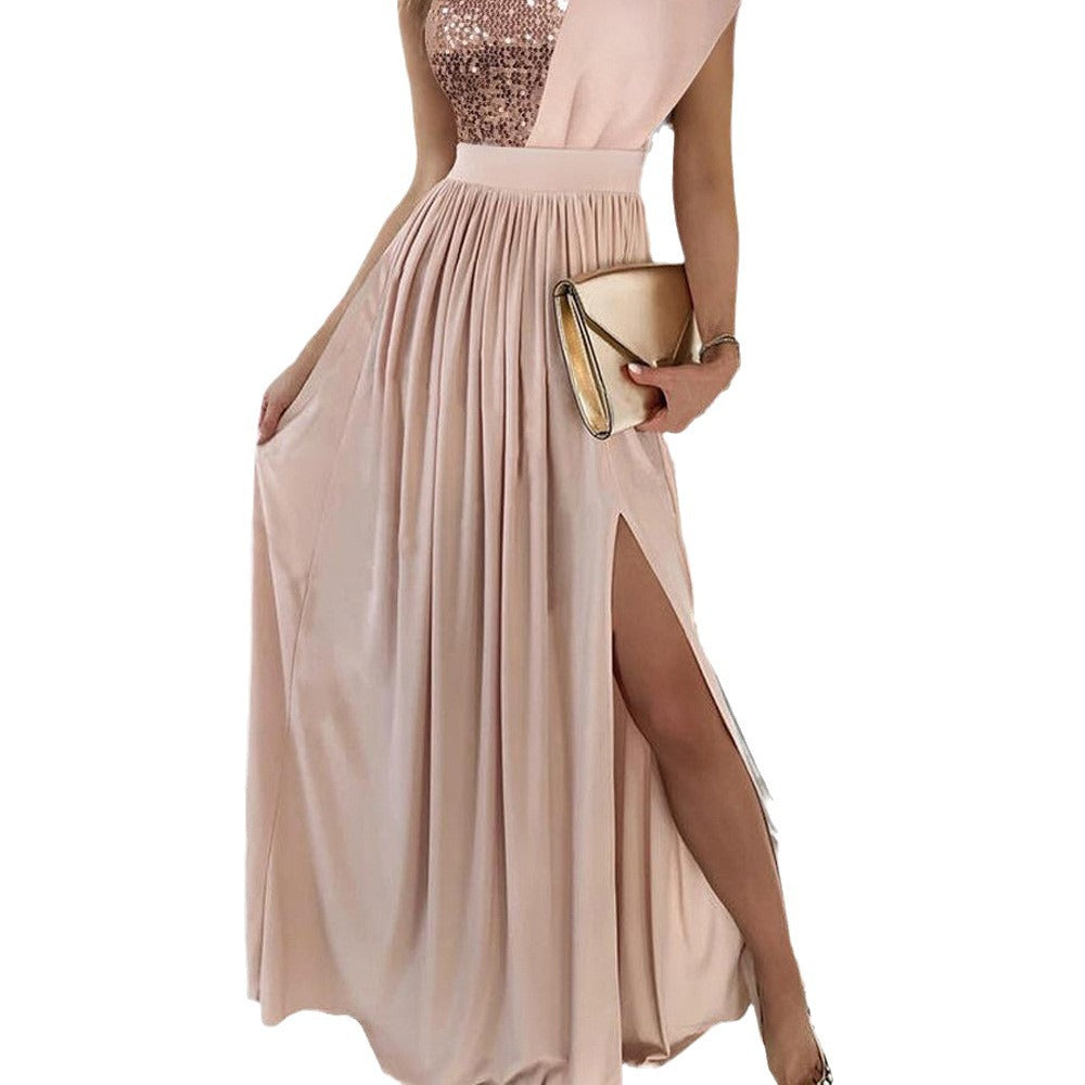 Damen Elegantes Abendkleid mit schimmerndem Oberteil und voluminösem Rock Avellé