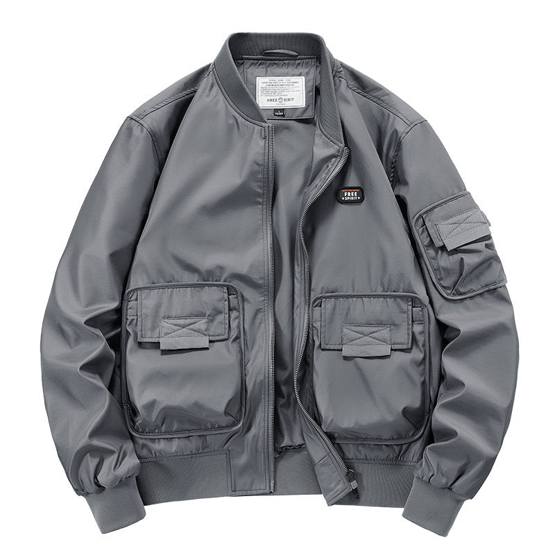 Herren leichter Nylon-Bomber mit Utility‑Taschen, Ärmel‑Organizer und geripptem Saum Nord Taschen