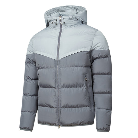 Herren Wattierte Kapuzen-Steppjacke mit Thermoisolierung, Zwei-Wege-Reißverschluss & verdeckten Reißverschlusstaschen Nord Taschen