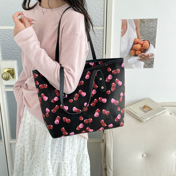 Damen Tote-Bag mit fruchtigem Kirschmotiv Nord Taschen