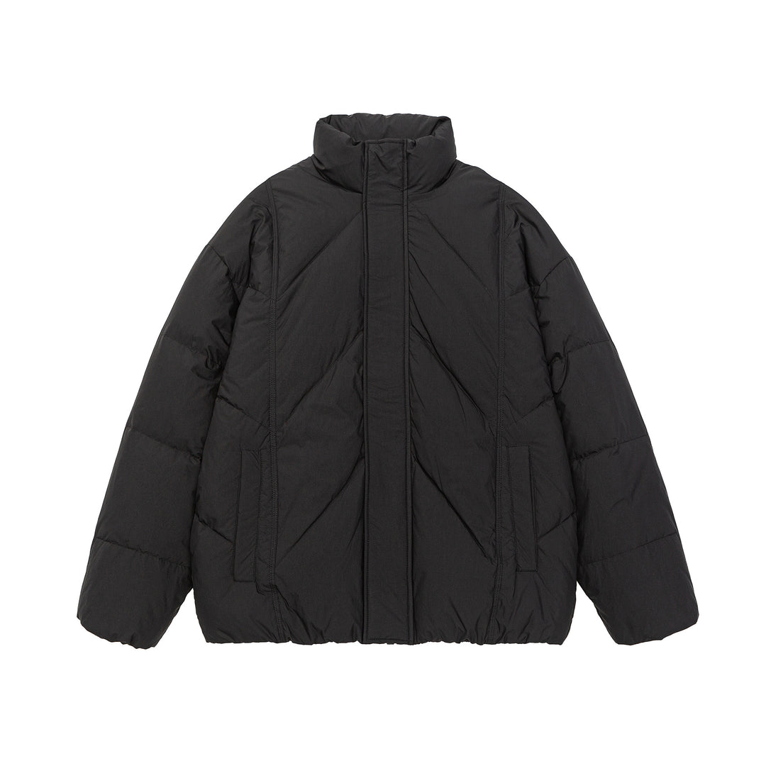 Unisex Oversized gesteppte Winterjacke mit hohem Stehkragen und verdecktem Reißverschluss Nord Taschen