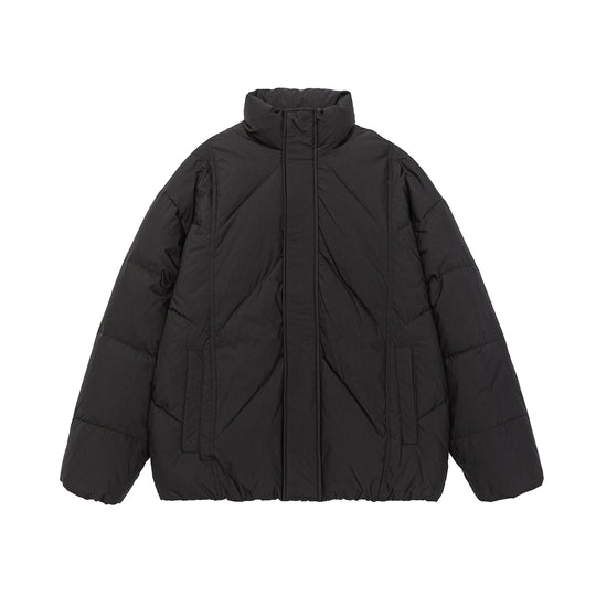 Unisex Oversized gesteppte Winterjacke mit hohem Stehkragen und verdecktem Reißverschluss Nord Taschen