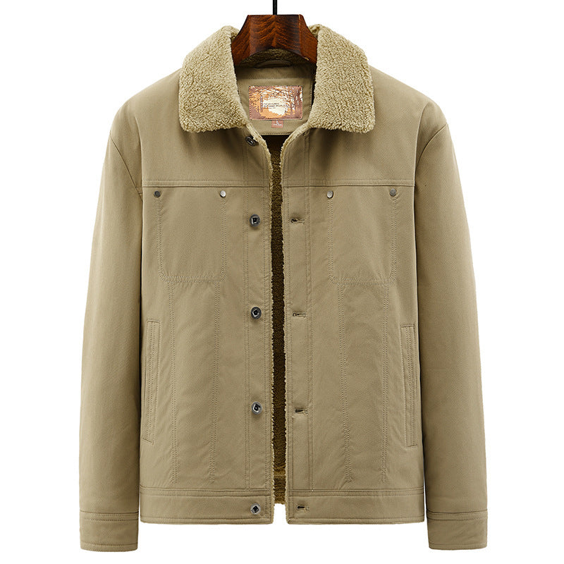Herren Truckerjacke im Overshirt-Stil mit Sherpa-Futter und Hemdkragen Nord Taschen