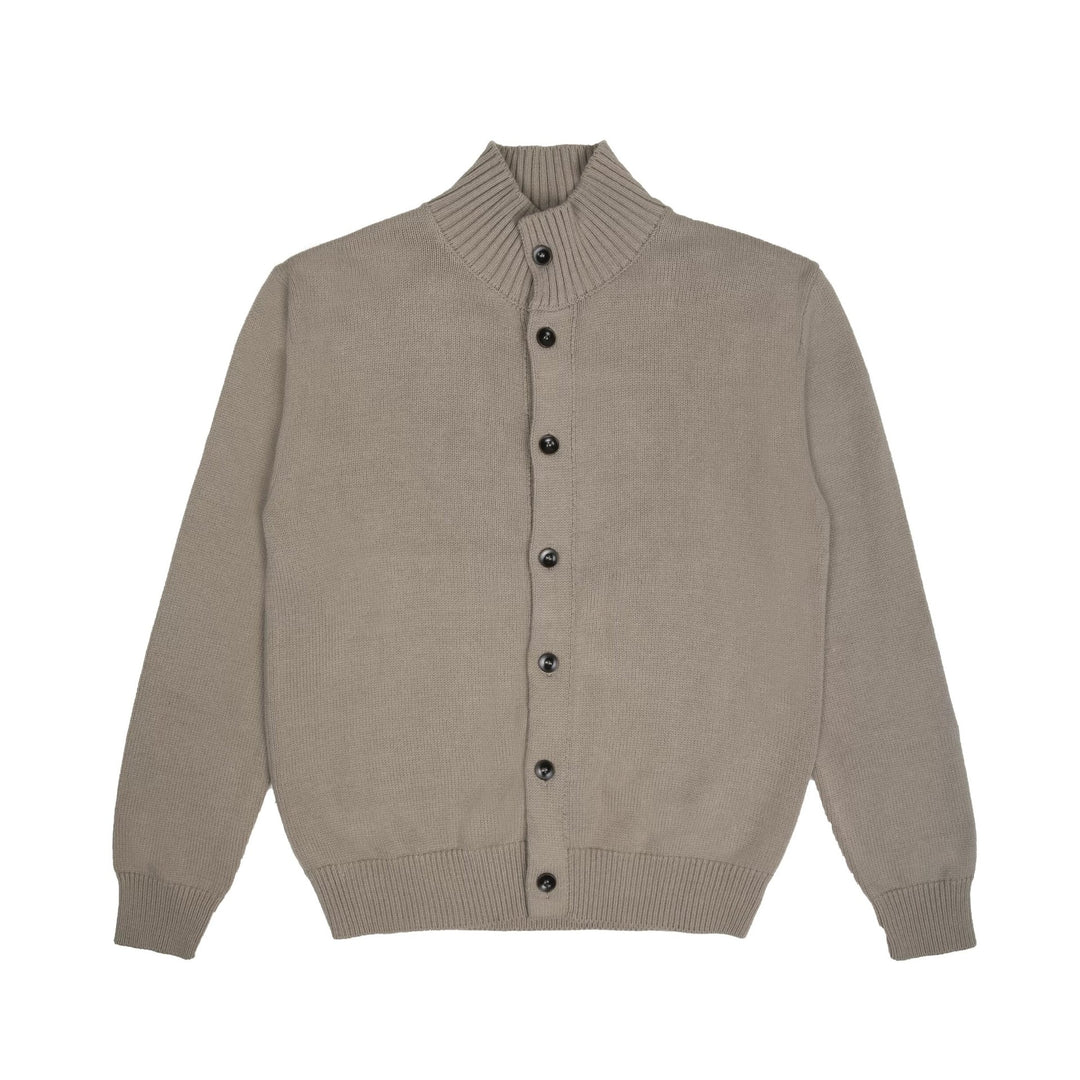 Herren Modischer Strickpullover mit Stehkragen und Knopfleiste Nord Taschen