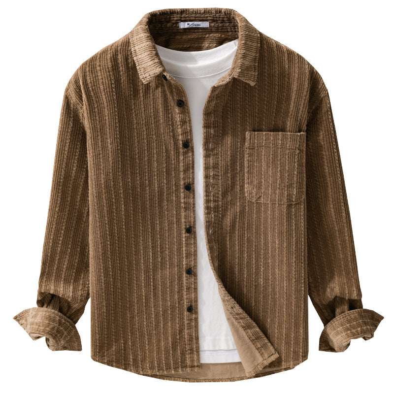 Herren Cord-Overshirt mit markanter Rippenstruktur und Brusttasche Nord Taschen