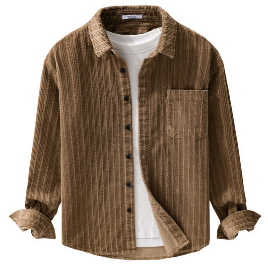 Herren Cord-Overshirt mit markanter Rippenstruktur und Brusttasche Nord Taschen