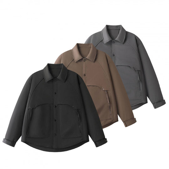 Herren Gepolsterte Hemdjacke mit abgerundetem Saum, Reißverschluss-Taschen und Druckknopf-Leiste Nord Taschen
