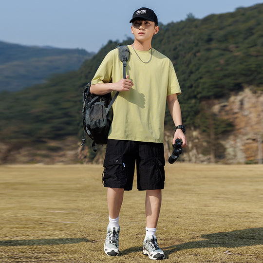 Herren Oversize-T‑Shirt aus schwerem Baumwolljersey mit weitem Schnitt und verstärktem Rundhals Nord Taschen