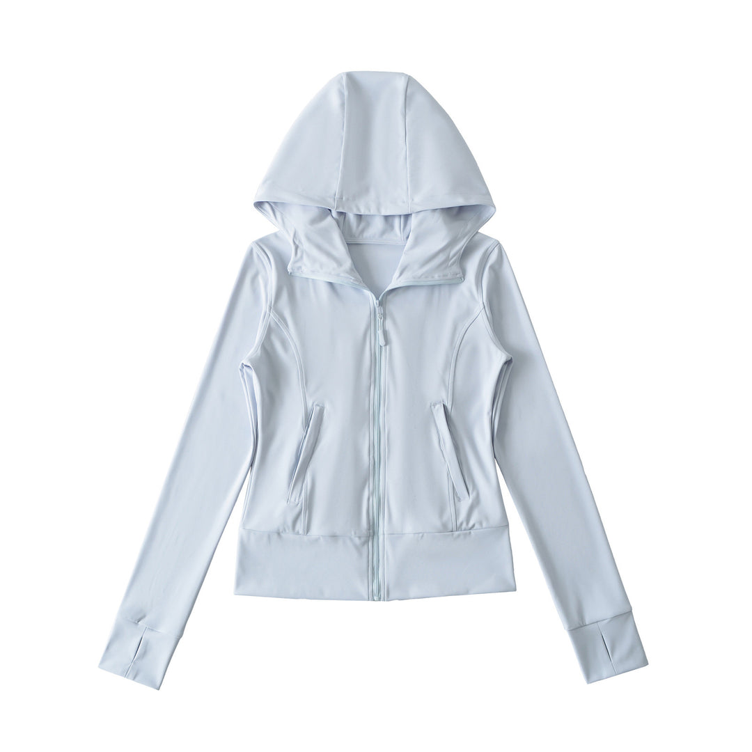 Damen Kapuzen-Sportjacke mit durchgehendem Reißverschluss, taillierter Passform und integrierten Reißverschlusstaschen Nord Taschen