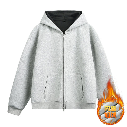 Unisex Oversize-Kapuzenjacke mit kontrastiertem Innenfutter und tiefer Kängurutasche Nord Taschen