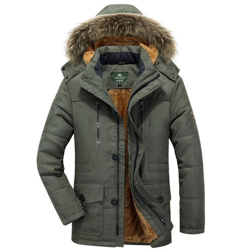 Herren Winterparka mit Teddyfutter, abnehmbarer Kunstfellkapuze und Multifunktionstaschen Nord Taschen