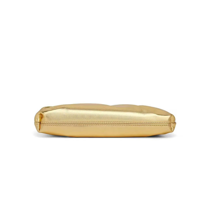 Damen elegante Clutch-Tasche mit goldener Metalloberfläche und modischem Kettenhenkel Nord Taschen